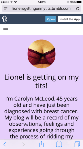 Lionel is getting on my titts